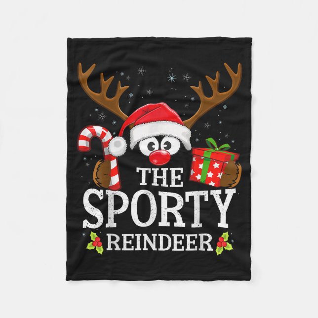Christmas Matching The Srty Reindeer Family  Fleece Blanket (Front)
