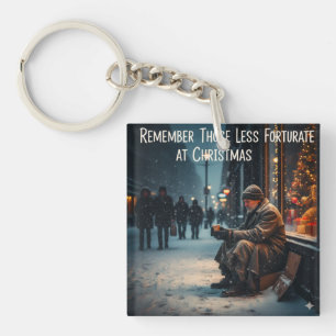CHRISTMAS MEANING PICTURE REMEMBER THE POOR KEYCHAIN
