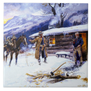 “Christmas Meat” by Charles M Russell Tile