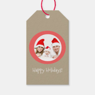 Christmas Medallion Custom Photo & Greeting Gift Tags