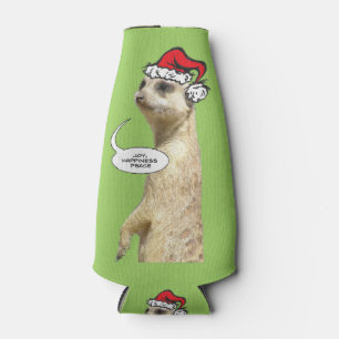 Christmas Meerkat Customizable Bottle Cooler e