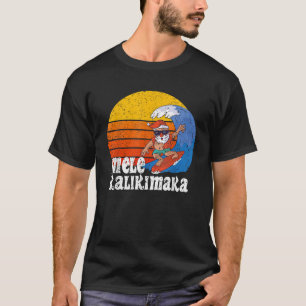 Christmas Mele Kalikimaka Surfing Santa Hawaiian T-Shirt
