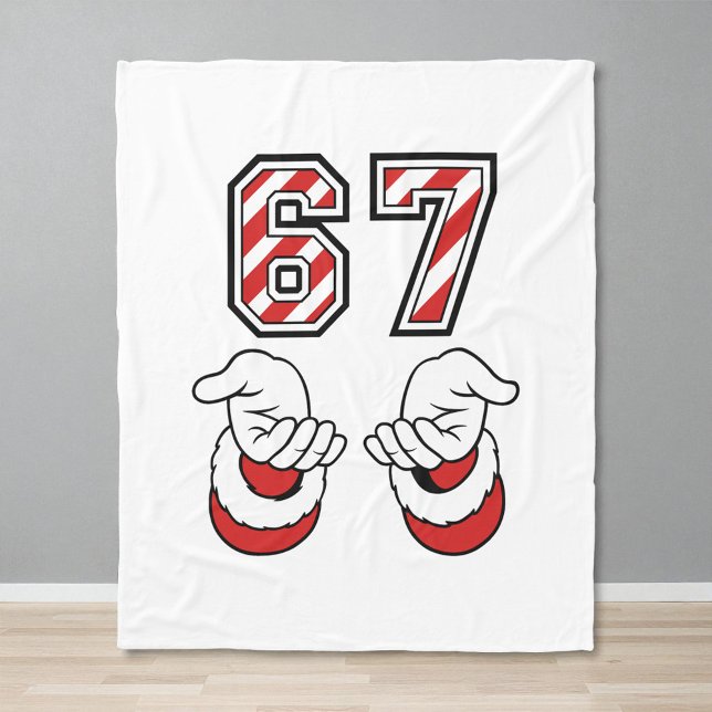 Christmas Meme Six Seven 67 6 7 Holiday Fleece Blanket (Creator Uploaded)