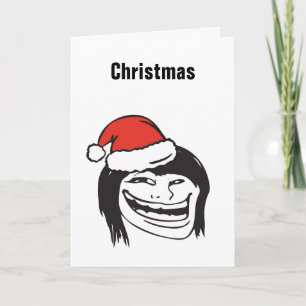 Christmas Meme Troll Le Me Woman  Custom EDITABLE Holiday Card