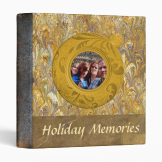 Christmas Memories Gold Leather Look Photo Album Binder