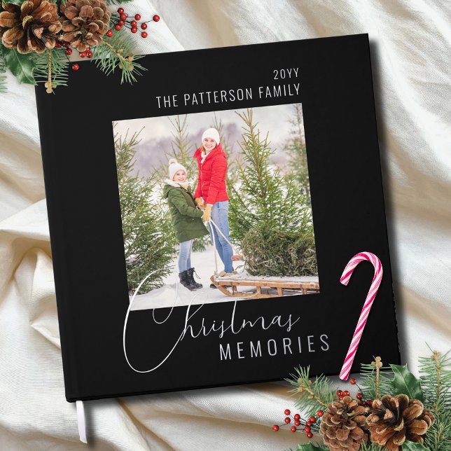 Christmas Memories Real Foil Family Photo Guest Book (Creator Uploaded)