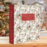 Christmas Memories Watercolor Cranberry Pattern Binder<br><div class="desc">Keep your holiday photos and memorabilia organized with this Christmas Memories binder. The cover design features a watercolor pattern of red and green cranberry sprigs. Customize the cover and spine with the text of your choice in white on a cranberry red background.</div>