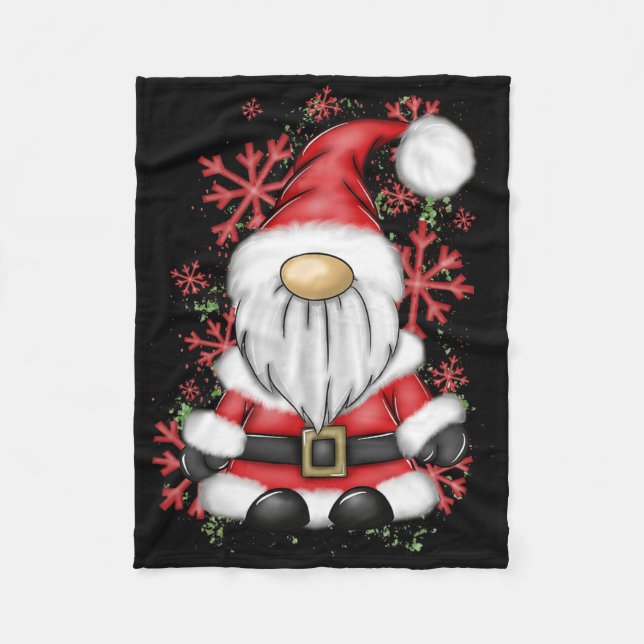 Christmas Men Mr Claus Santa Gnome Christmas Pajam Fleece Blanket (Front)