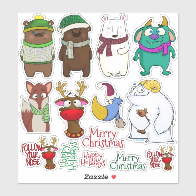 Christmas Menagerie Sticker Sheet (Sheet)