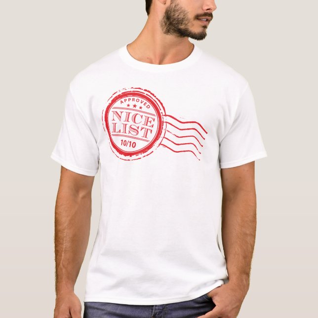 CHRISTMAS MENS T-SHIRT :: santa's nice list (Front)