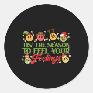 Christmas Mental Health Awareness Nurse Therapist Classic Round Sticker