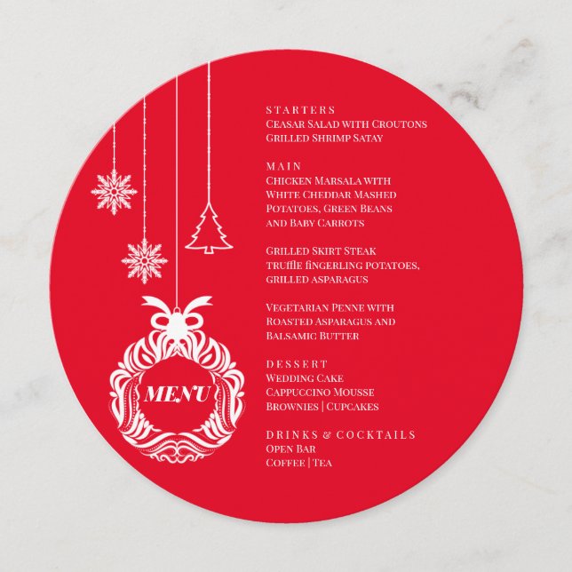 Christmas Menu Red and white  (Front)