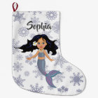 Christmas Mermaid Cute Name Silver White