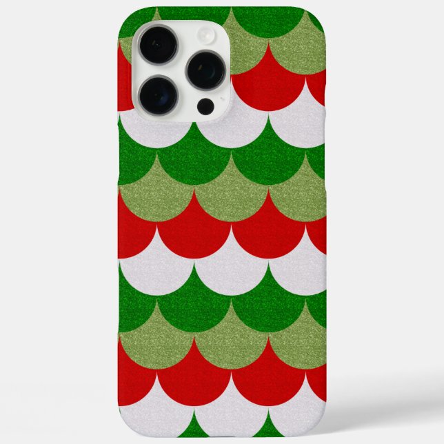Christmas Mermaid Scales Sparkle Holiday Pattern Case-Mate iPhone Case (Back)