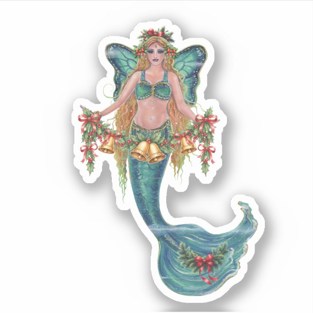 Christmas mermaid stickers by Renee Lavoie (Devant)