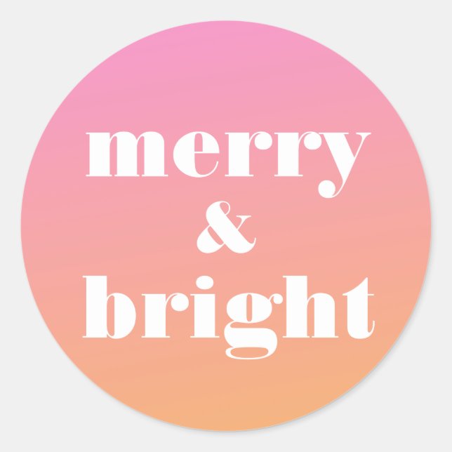 Christmas Merry And Bright Classic Round Sticker (Front)