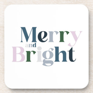 Christmas Merry And Bright Font Coaster