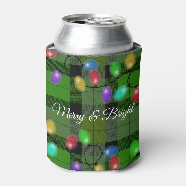 Christmas Merry And Bright Lights  Can Cooler (Can Front)