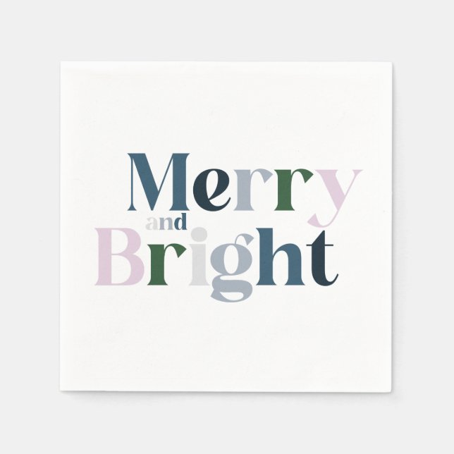 Christmas Merry And Bright Modern Napkin (Front)