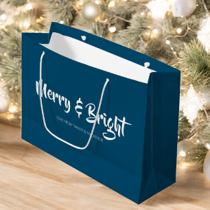 Christmas Merry and Bright Personalized Large Gift Bag