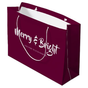 Christmas Merry and Bright Personalized Large Gift Bag