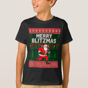 Christmas Merry Blitzmas Santa Football Ugly Sweat T-Shirt