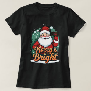 Christmas – “Merry & Bright Santa” T-Shirt