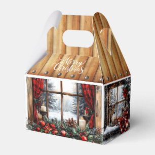 Christmas Merry Christmas Country Cabin Gift Favor Box