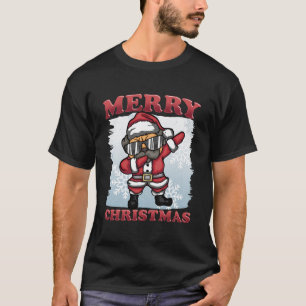 Christmas - Merry Christmas Dabbing Pug Dog Santa T-Shirt