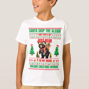 Christmas Merry Christmas For Gift Black Bear T-Shirt