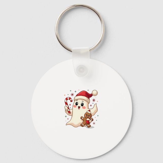 Christmas Merry Christmas For Gift Christmas Ghost Keychain (Front)