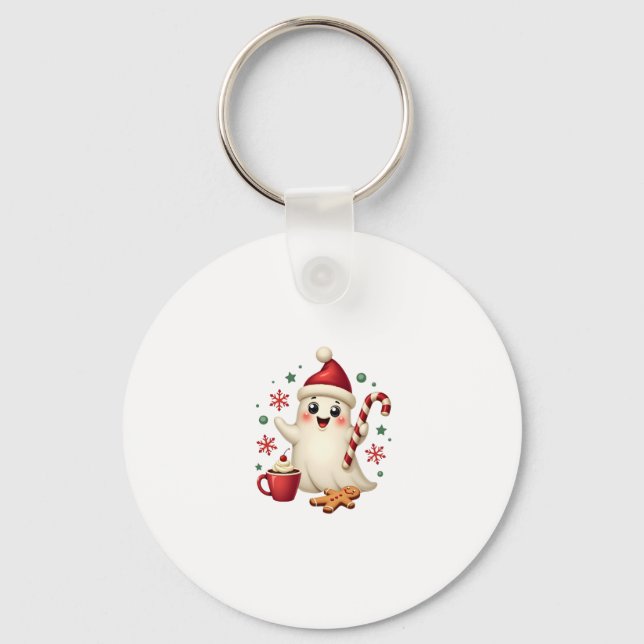 Christmas Merry Christmas For Gift Christmas Ghost Keychain (Front)