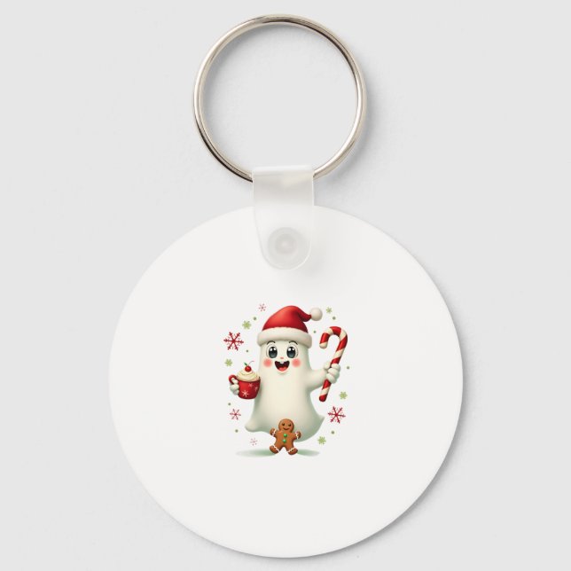 Christmas Merry Christmas For Gift Christmas Ghost Keychain (Front)
