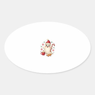 Christmas Merry Christmas For Gift Christmas Ghost Oval Sticker