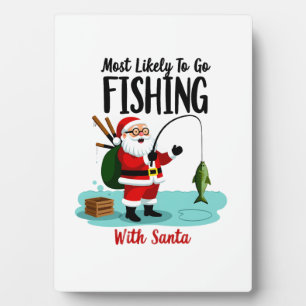 Christmas Merry Christmas For Gift Fishing Santa ( Plaque
