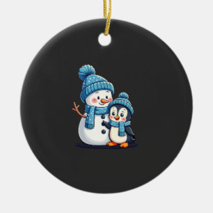 Christmas Merry Christmas For Gift Penguin Snowman Ceramic Ornament