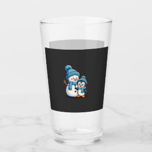 Christmas Merry Christmas For Gift Penguin Snowman Glass