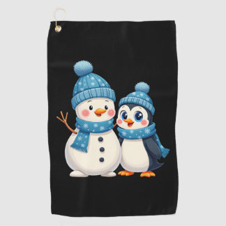 Christmas Merry Christmas For Gift Penguin Snowman Golf Towel