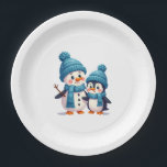 Christmas Merry Christmas For Gift Penguin Snowman Paper Plate<br><div class="desc">Christmas Merry Christmas For Gift Penguin Snowman (1)</div>