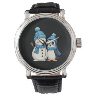 Christmas Merry Christmas For Gift Penguin Snowman Watch