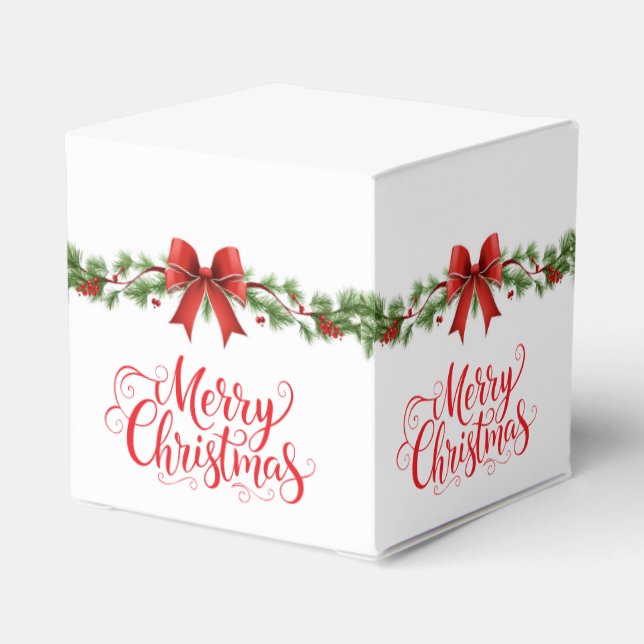 Christmas Merry Christmas Garland Favor Gift Box (Back Side)