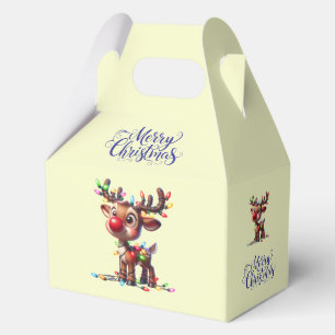 Christmas Merry Christmas Rudolph Favor Gift Box