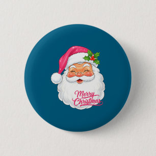 Christmas Merry Christmas Santa Face Jolly Santa C 2 Inch Round Button