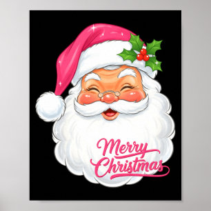 Christmas Merry Christmas Santa Face Jolly Santa C Poster