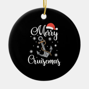 Christmas Merry Cruisemas Holiday Cruising Gift Ceramic Ornament