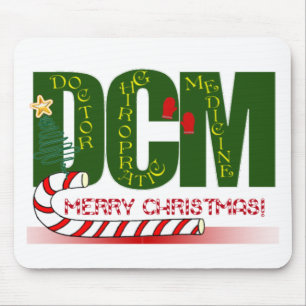 CHRISTMAS MERRY DCM - DOCTOR CHIROPRACTIC MEDICINE MOUSE PAD
