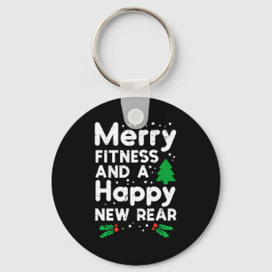 Christmas Merry Fitness Happy New Rear Xmas Workou Keychain