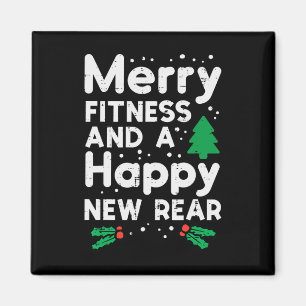 Christmas Merry Fitness Happy New Rear Xmas Workou Magnet