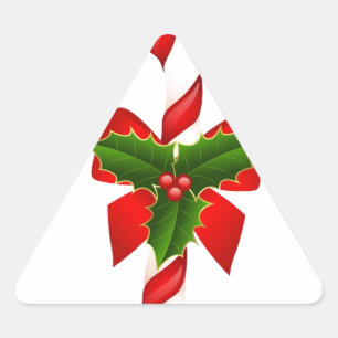 Christmas Merry Holiday Tree Ornaments celebration Triangle Sticker