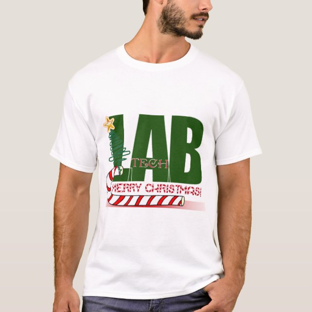 CHRISTMAS MERRY LABORATORY - LAB TECH T-Shirt (Front)